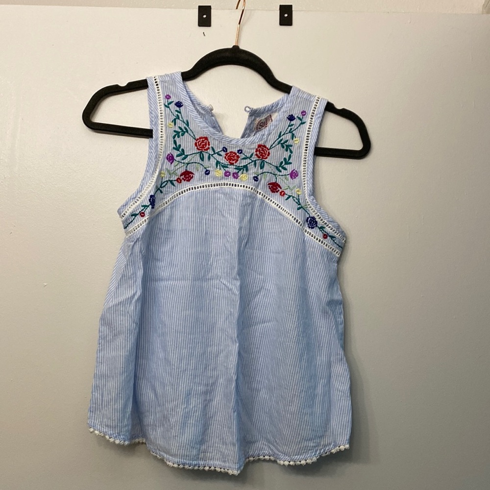 Tank top with unique sewn detailing